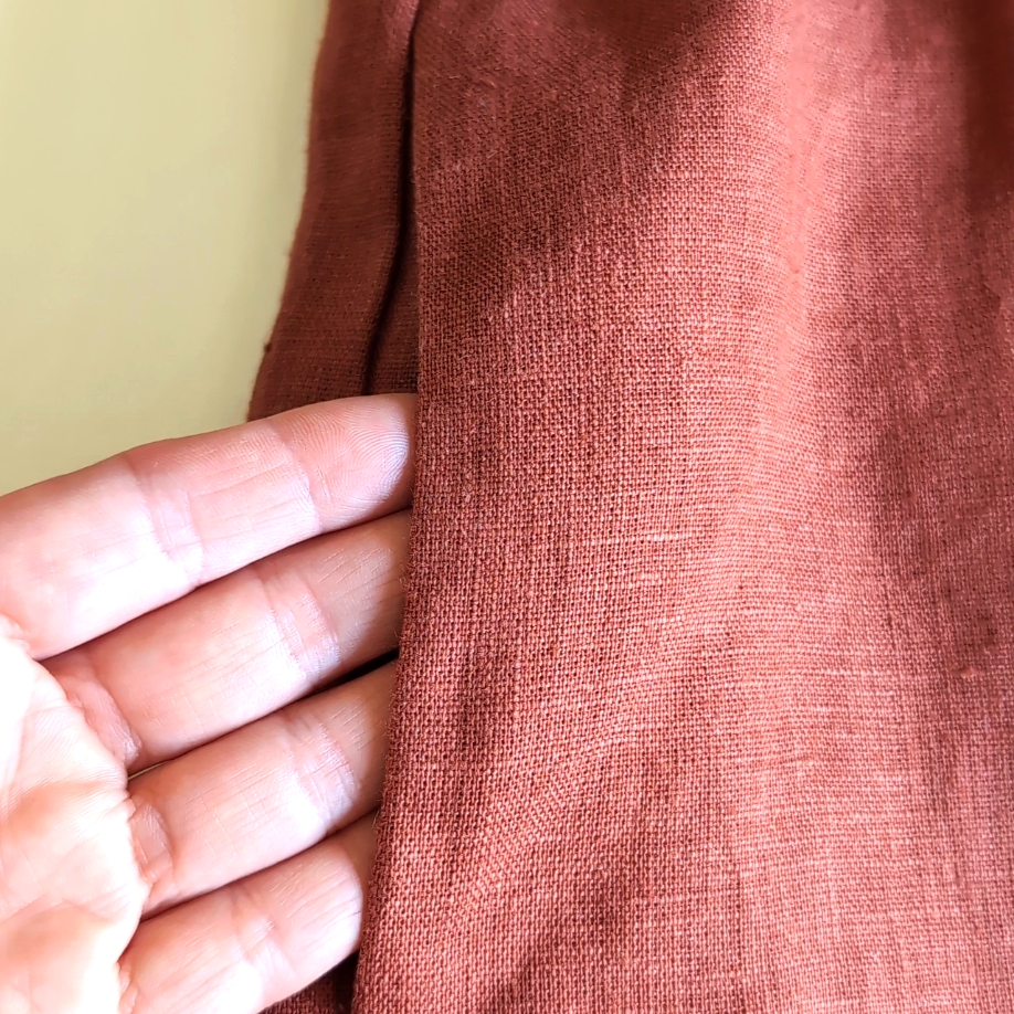 Nich Linen Kimono Wrap Long Sleeved Top In Dusty Maroon Colorway Women's Size L — image 8 of 8